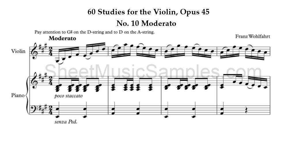 60 Studies for the Violin, Opus 45 - No. 10 Moderato