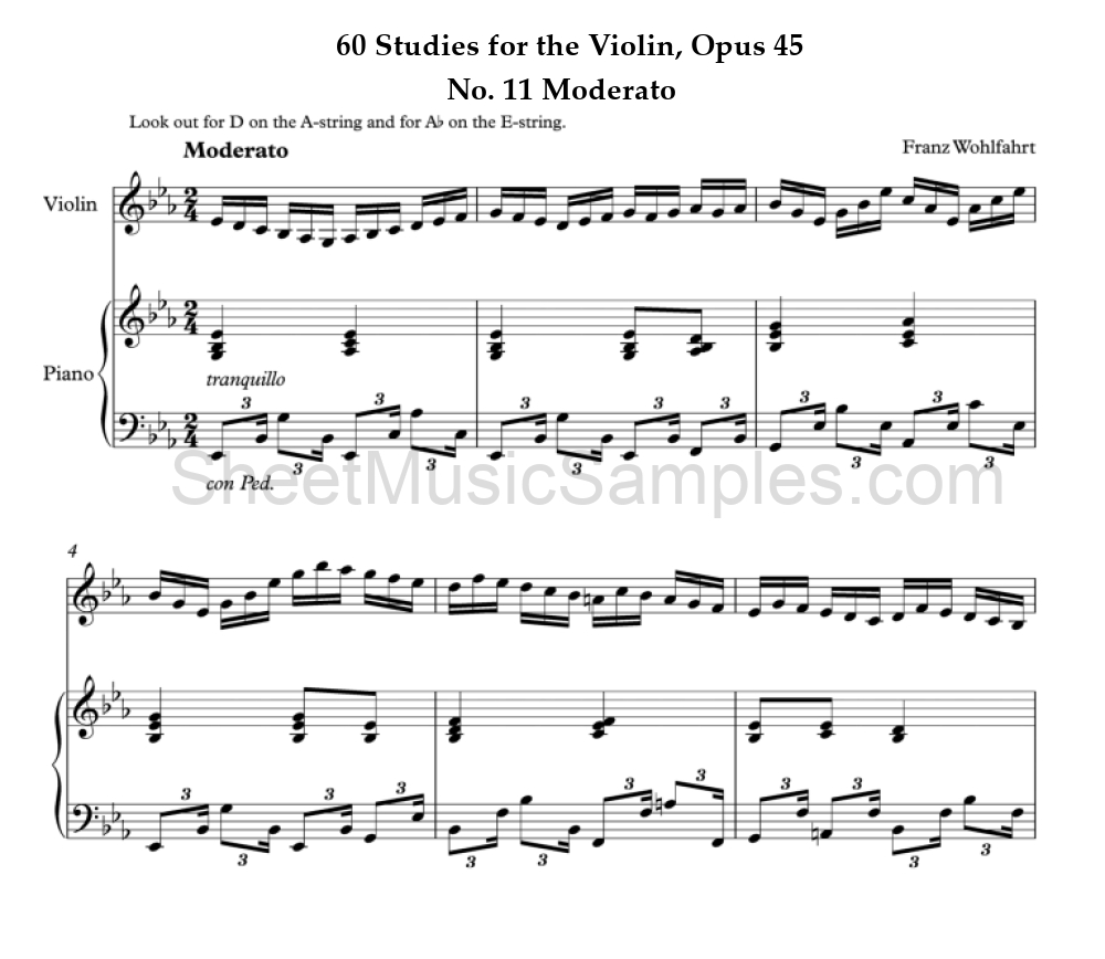 60 Studies for the Violin, Opus 45 - No. 11 Moderato