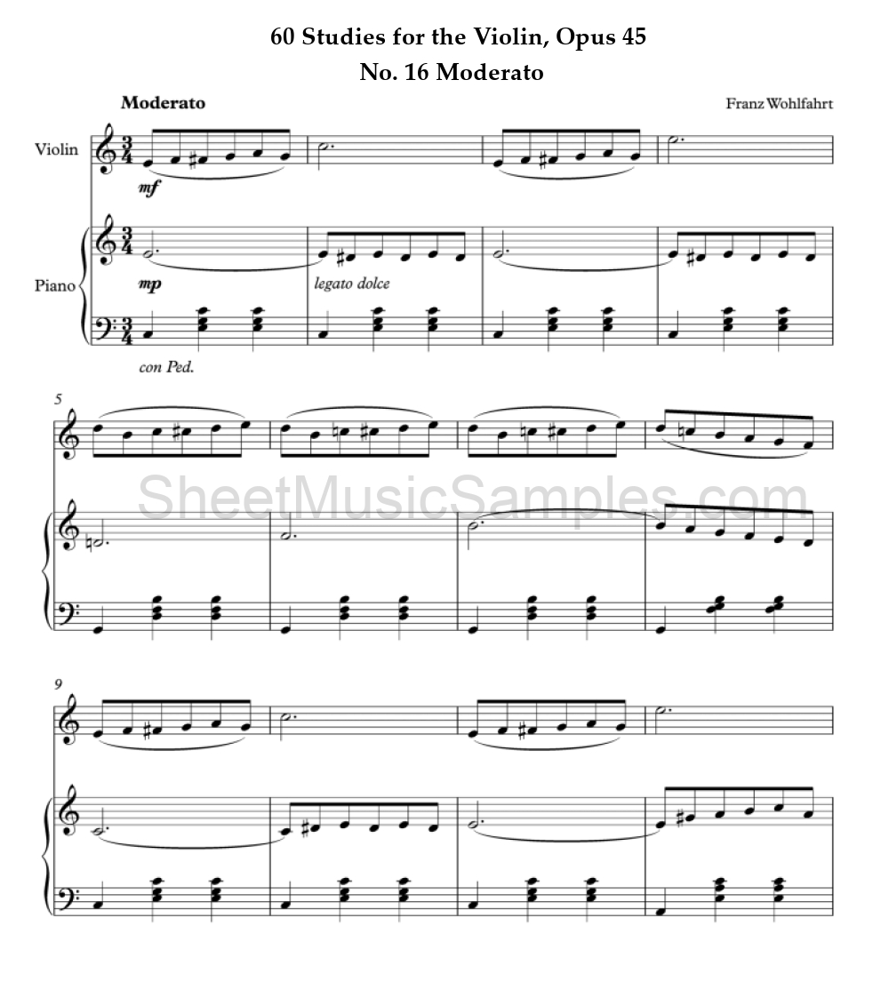 60 Studies for the Violin, Opus 45 - No. 16 Moderato