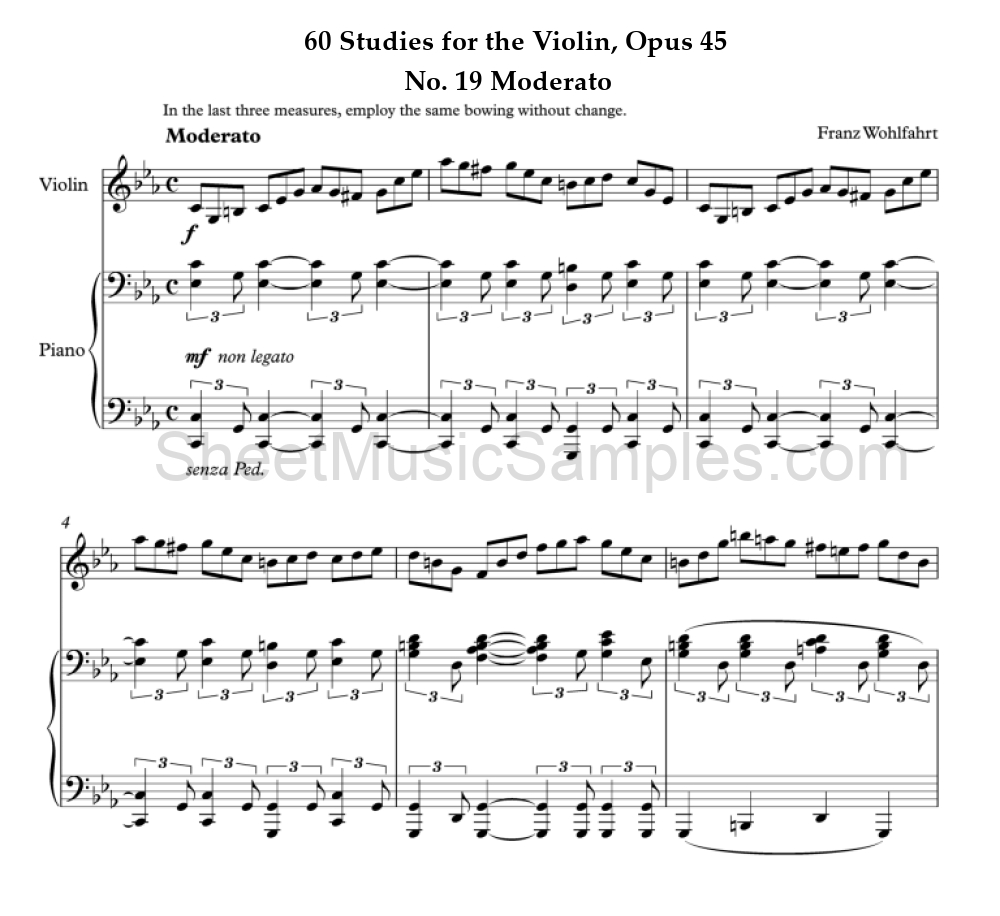 60 Studies for the Violin, Opus 45 - No. 19 Moderato