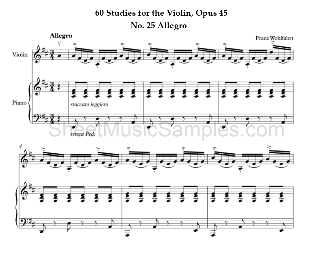 60 Studies for the Violin, Opus 45 - No. 25 Allegro