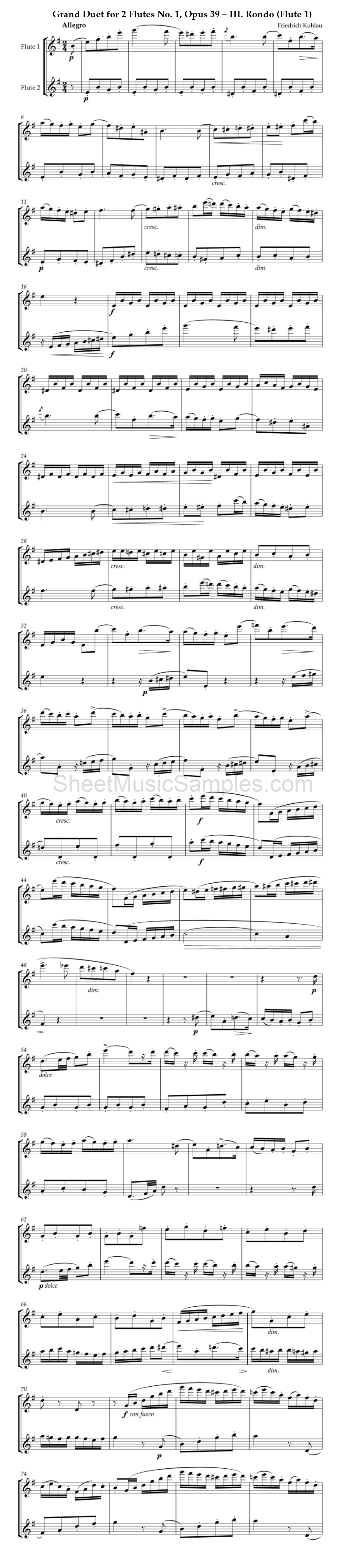 Grand Duet for 2 Flutes No. 1, Opus 39 – III. Rondo (Flute 1)