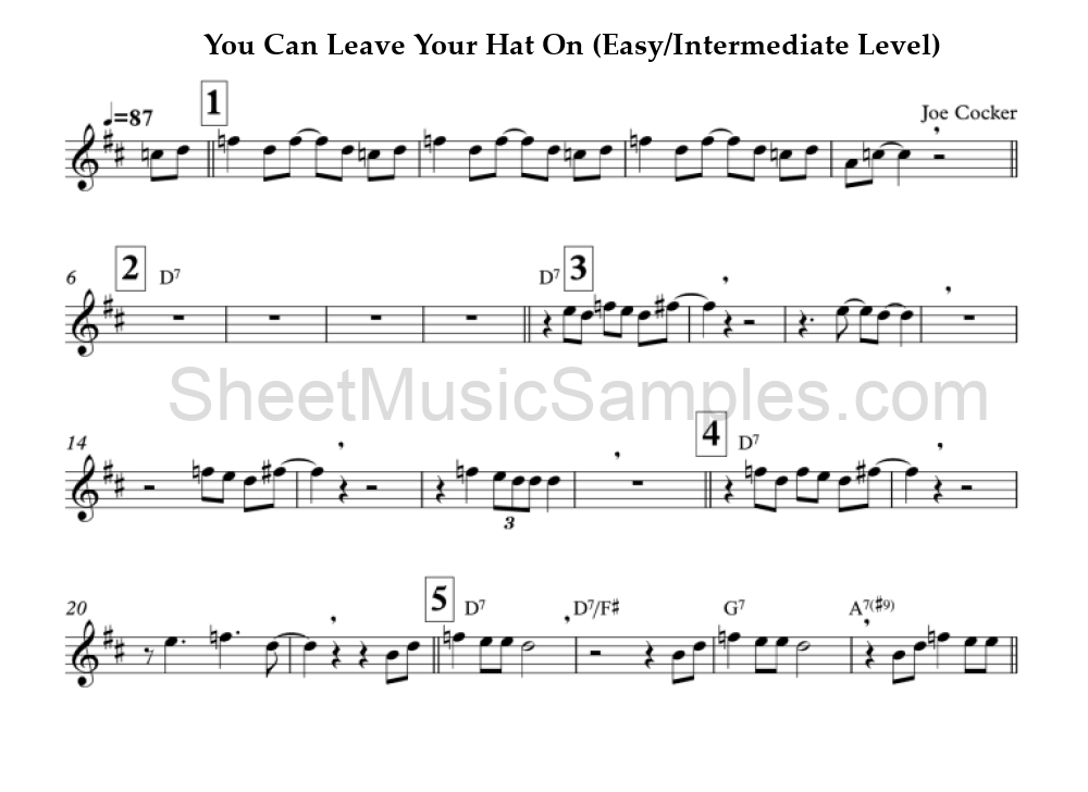 You Can Leave Your Hat On (Easy/Intermediate Level)
