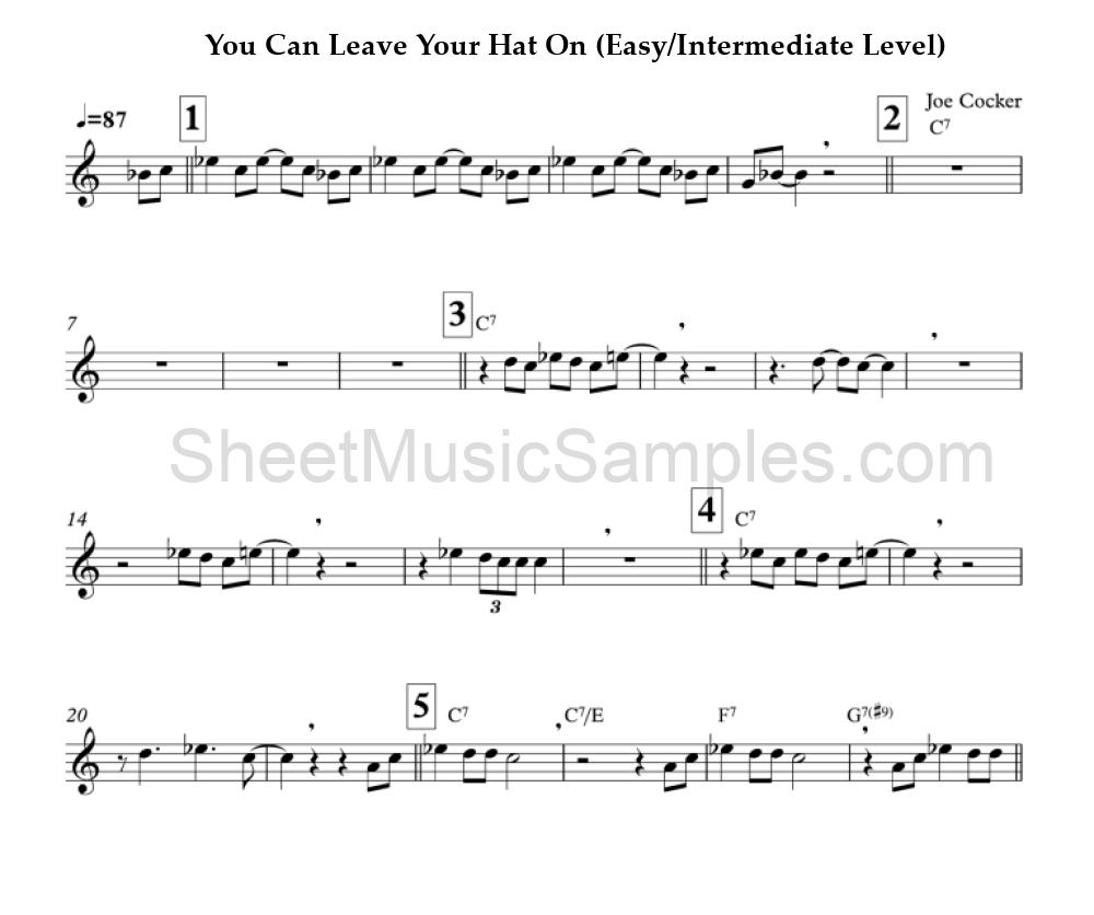 You Can Leave Your Hat On (Easy/Intermediate Level)