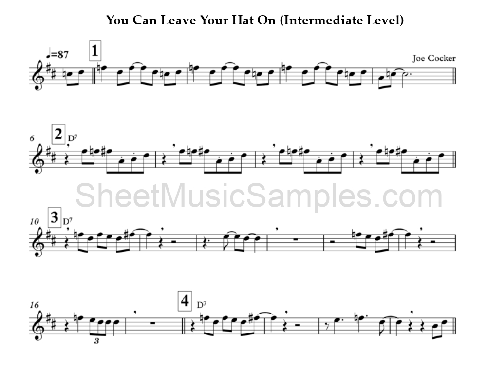 You Can Leave Your Hat On (Intermediate Level)