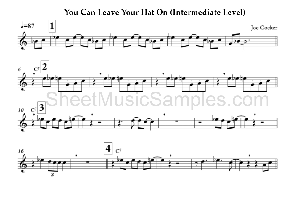 You Can Leave Your Hat On (Intermediate Level)