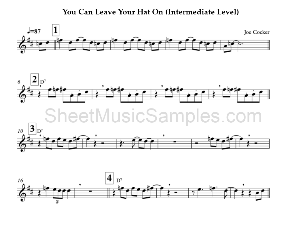 You Can Leave Your Hat On (Intermediate Level)