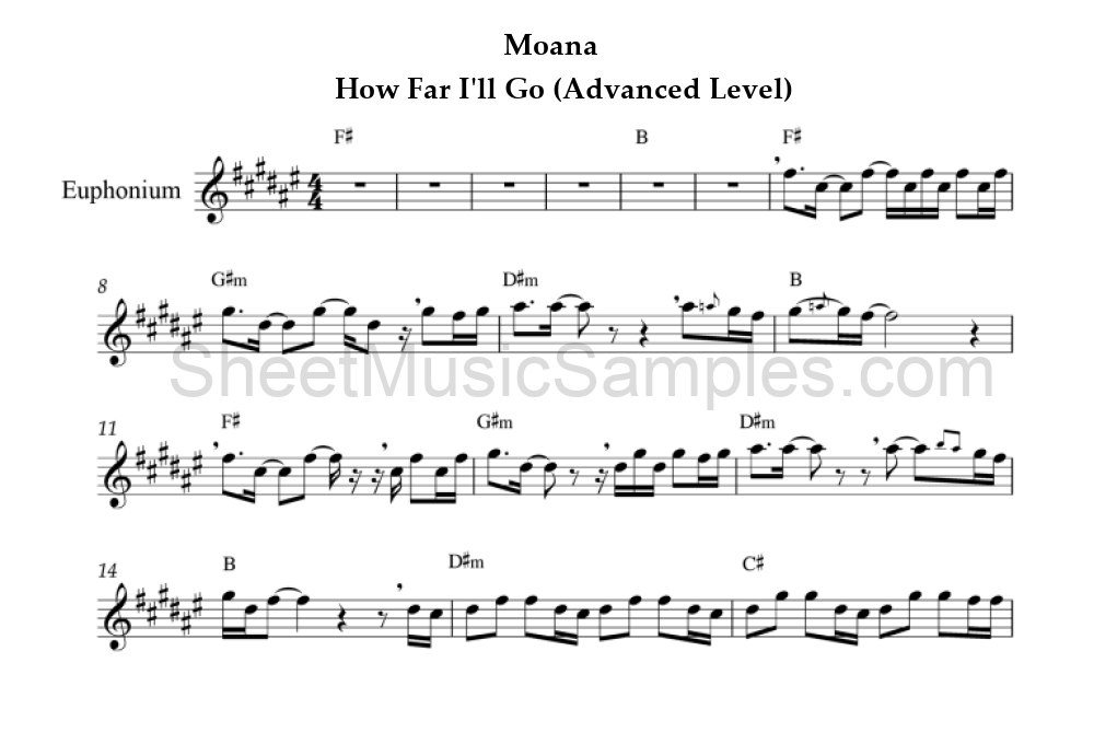 Moana - How Far I'll Go (Advanced Level)