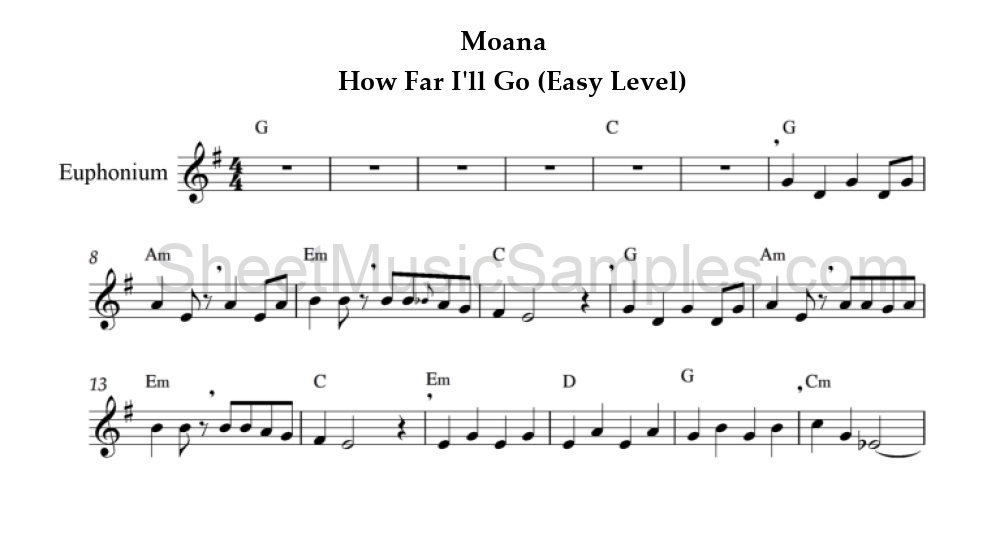 Moana - How Far I'll Go (Easy Level)