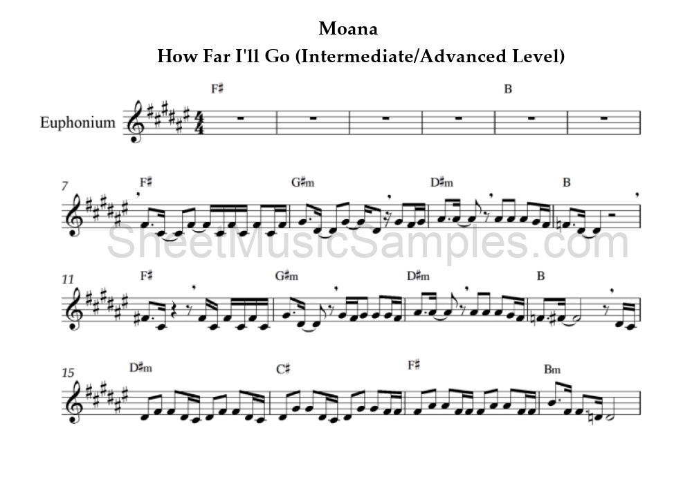 Moana - How Far I'll Go (Intermediate/Advanced Level)