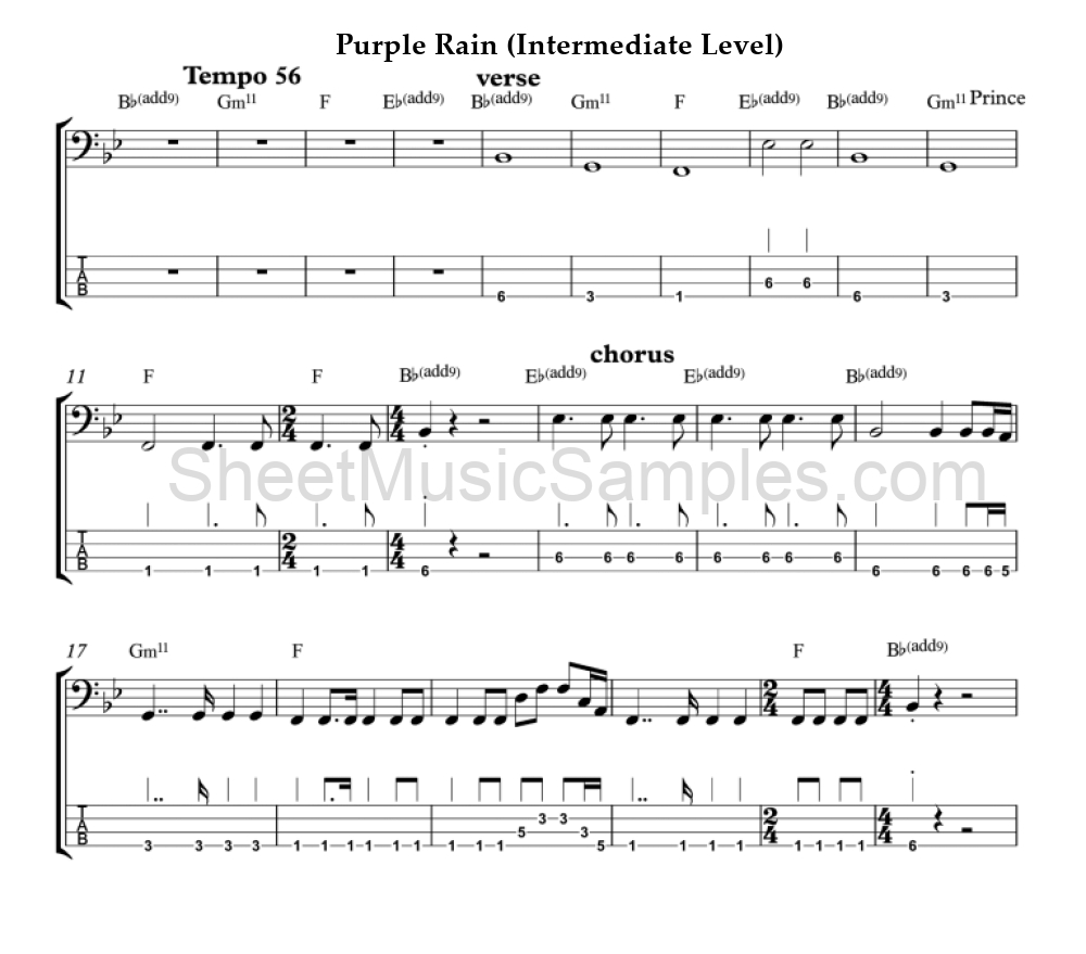 Purple Rain (Intermediate Level)