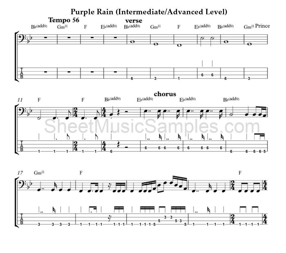 Purple Rain (Intermediate/Advanced Level)