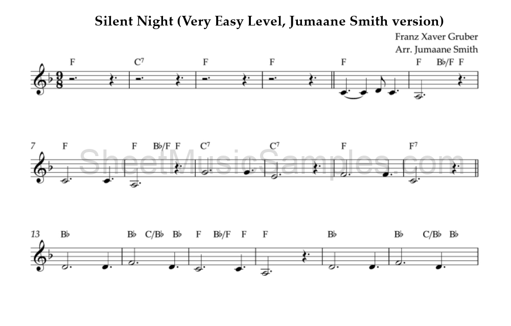 Silent Night (Very Easy Level, Jumaane Smith version)