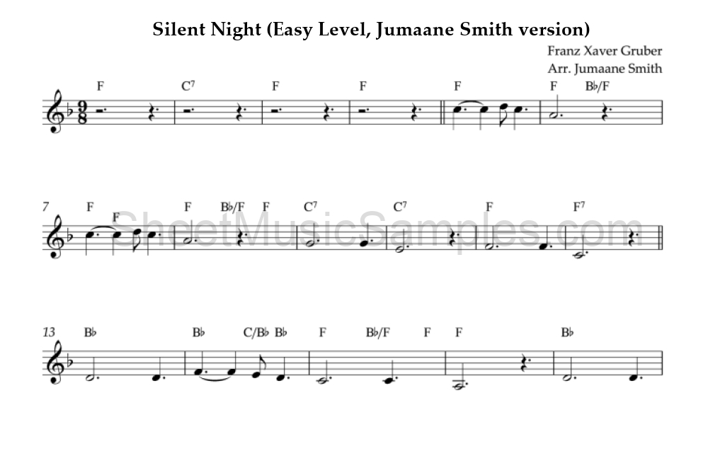 Silent Night (Easy Level, Jumaane Smith version)