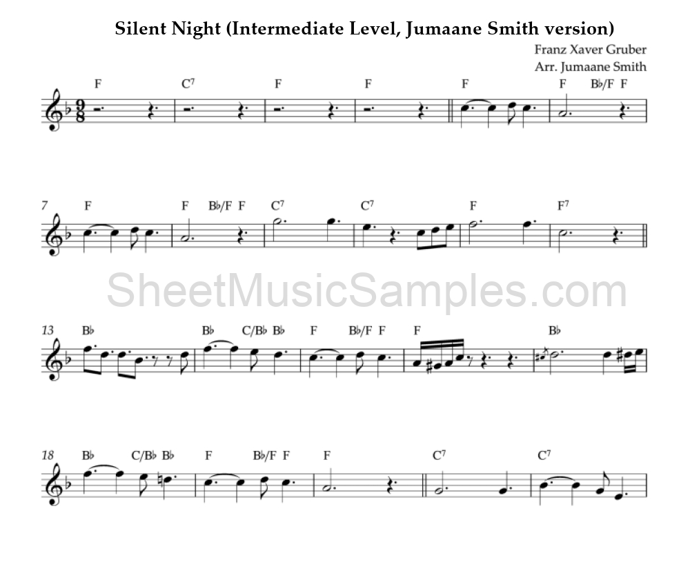 Silent Night (Intermediate Level, Jumaane Smith version)