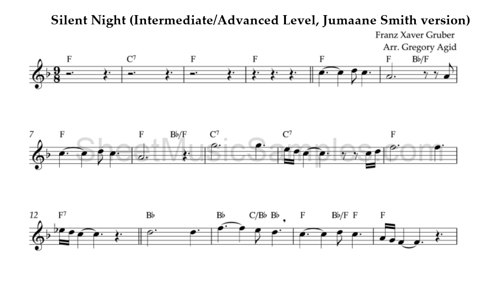 Silent Night (Intermediate/Advanced Level, Jumaane Smith version)