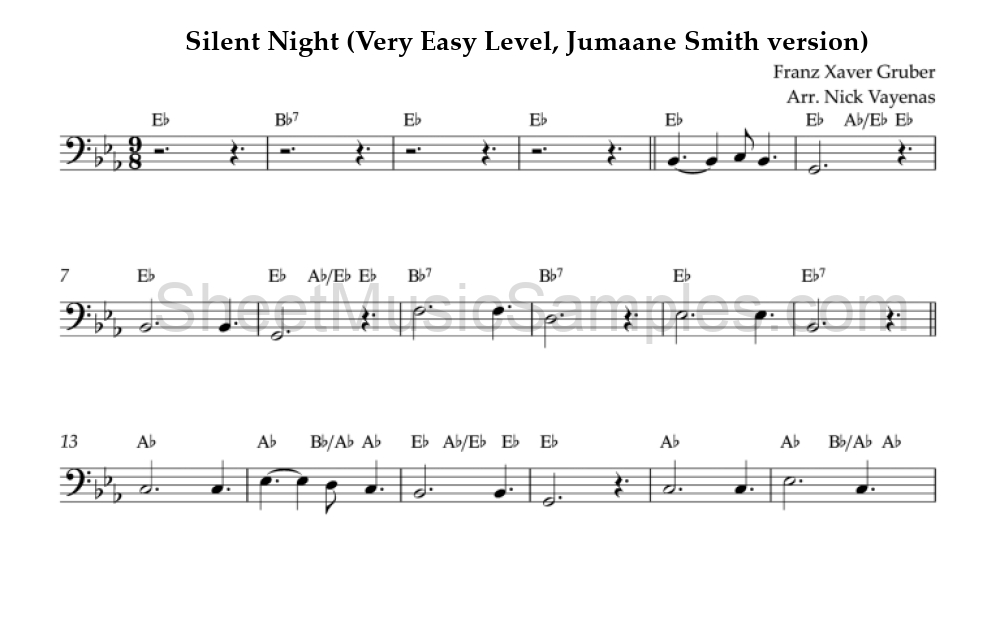 Silent Night (Very Easy Level, Jumaane Smith version)