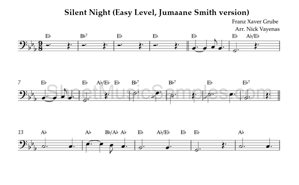 Silent Night (Easy Level, Jumaane Smith version)