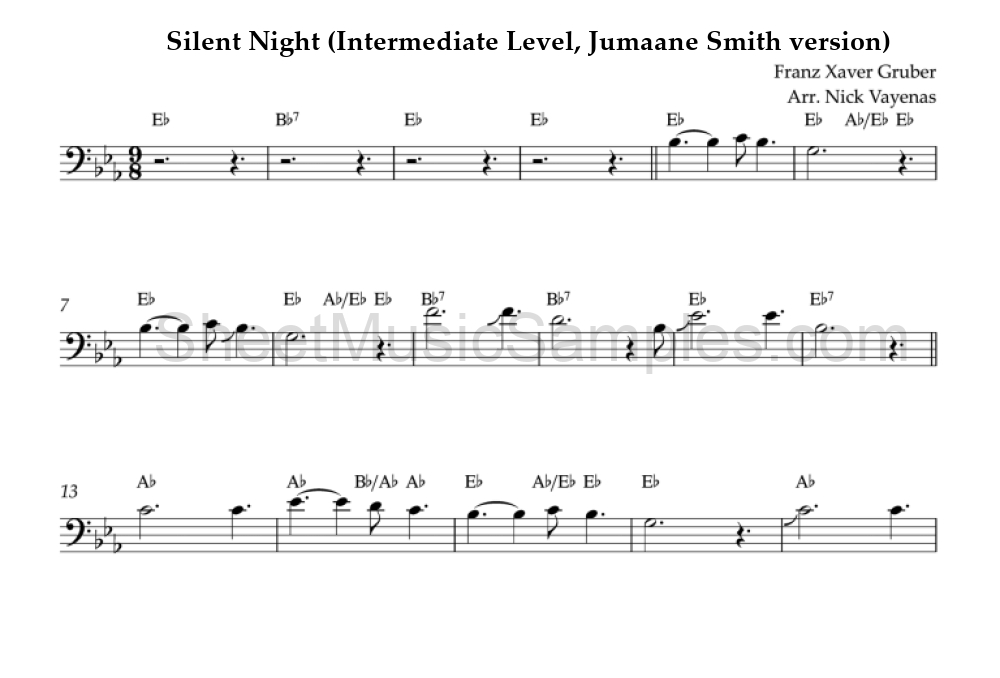 Silent Night (Intermediate Level, Jumaane Smith version)