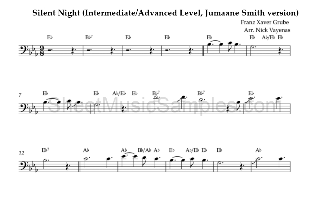 Silent Night (Intermediate/Advanced Level, Jumaane Smith version)