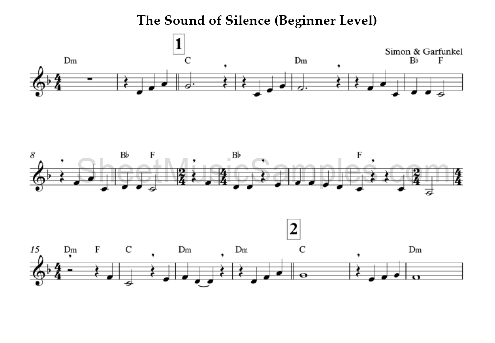 The Sound of Silence (Beginner Level)