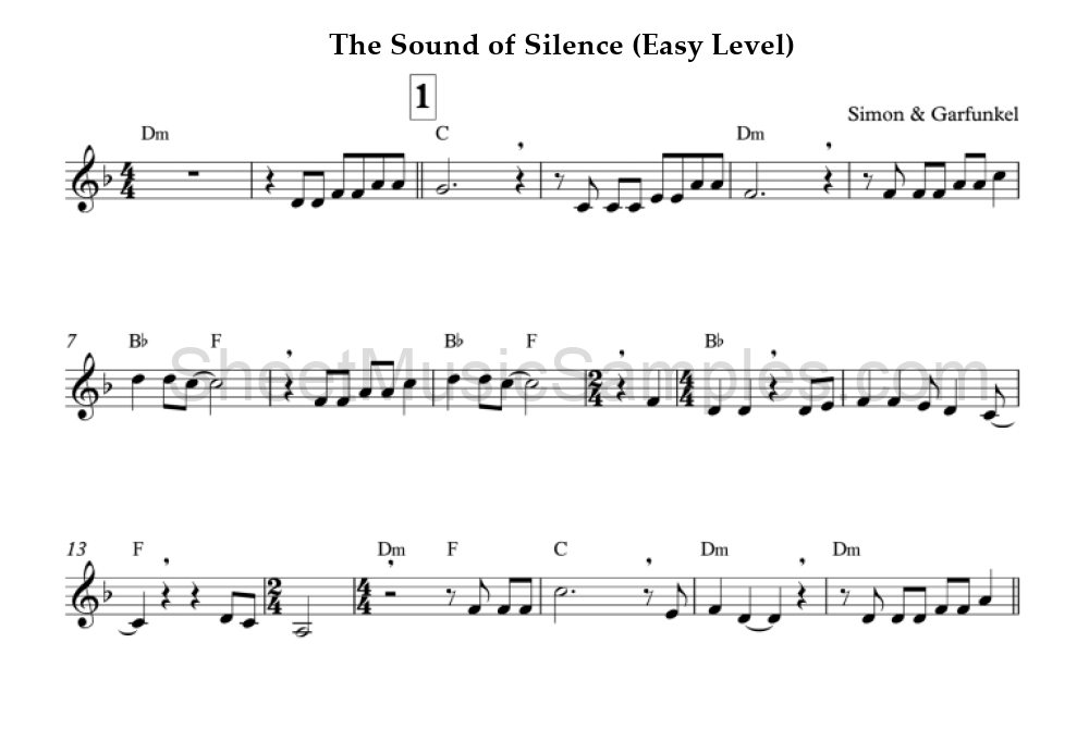 The Sound of Silence (Easy Level)