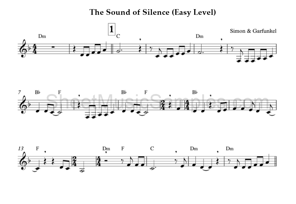 The Sound of Silence (Easy Level)