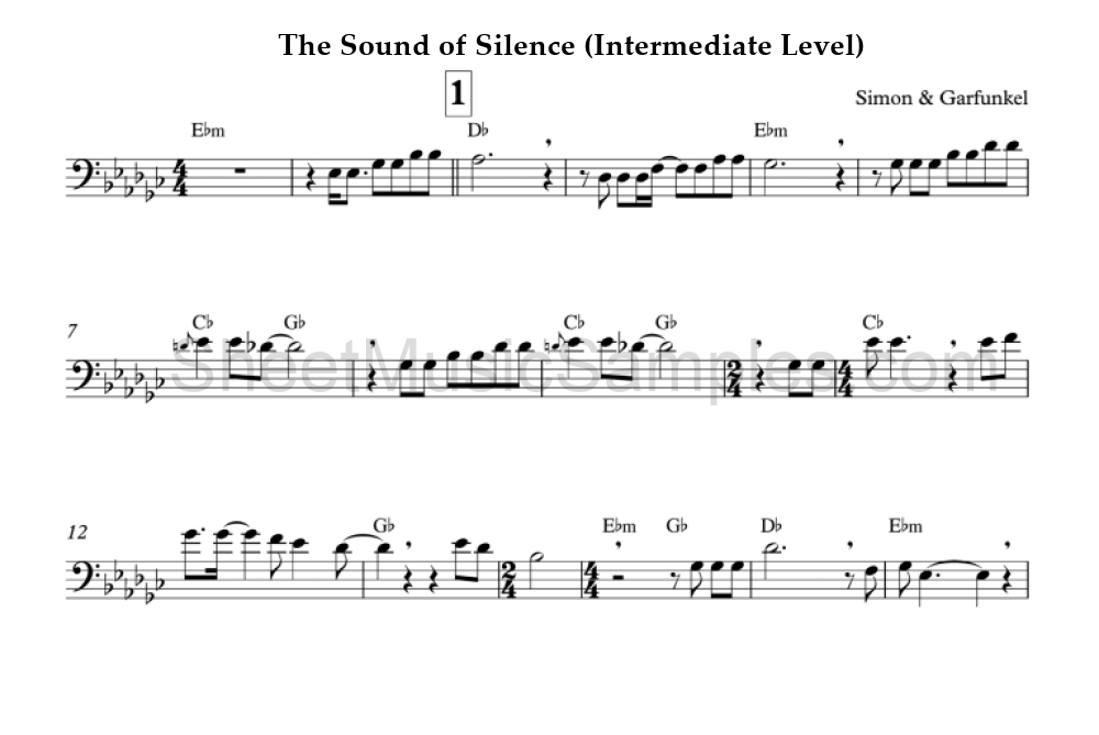 The Sound of Silence (Intermediate Level)