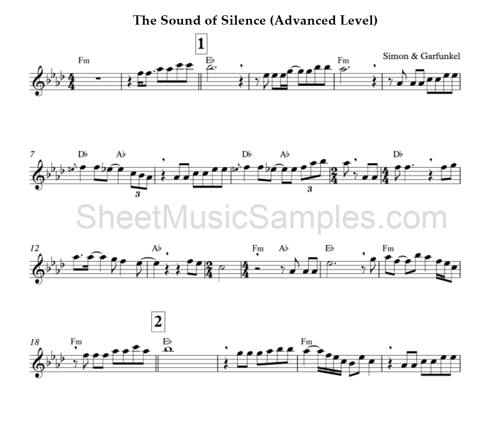 The Sound of Silence (Advanced Level)