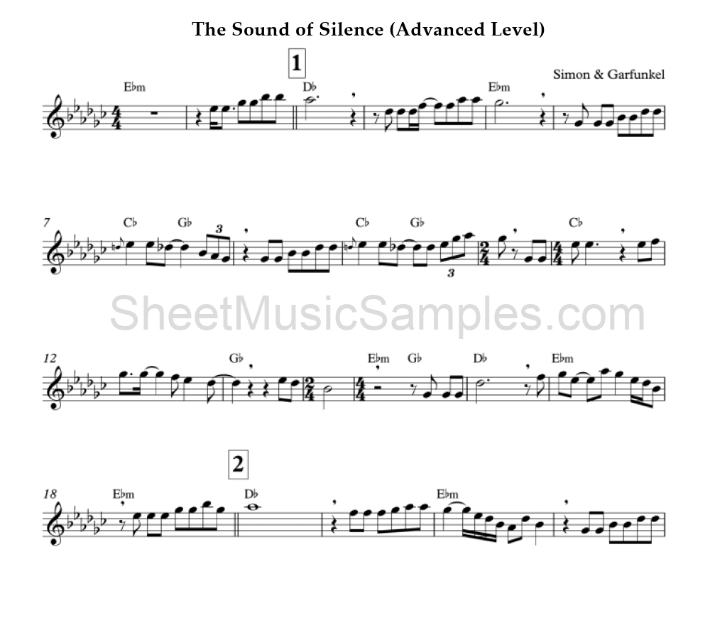 The Sound of Silence (Advanced Level)