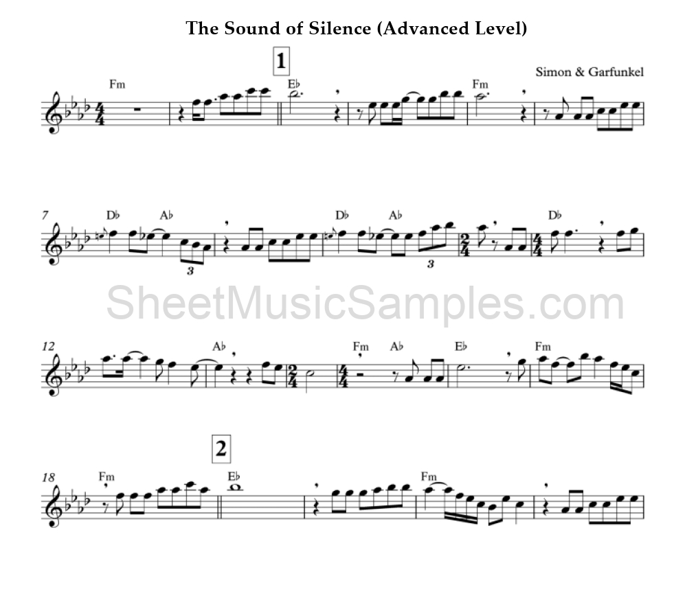 The Sound of Silence (Advanced Level)