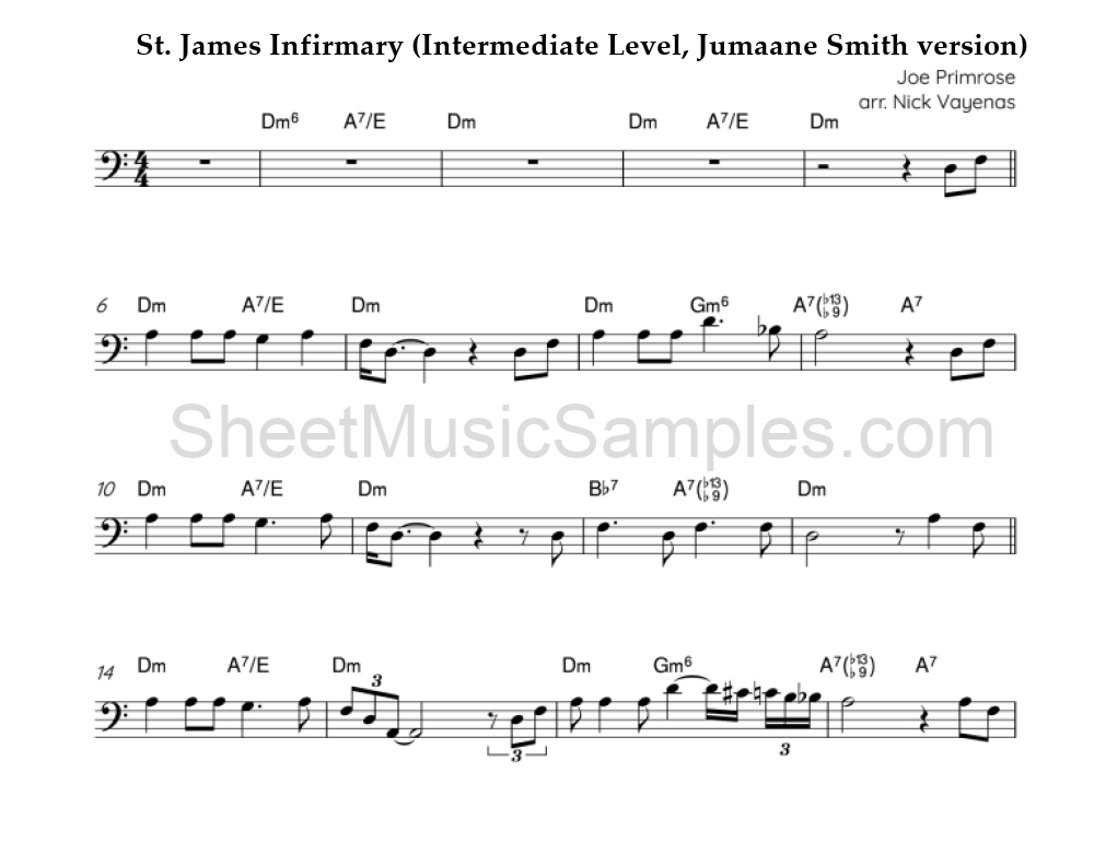 St. James Infirmary (Intermediate Level, Jumaane Smith version)