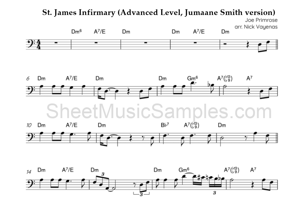 St. James Infirmary (Advanced Level, Jumaane Smith version)