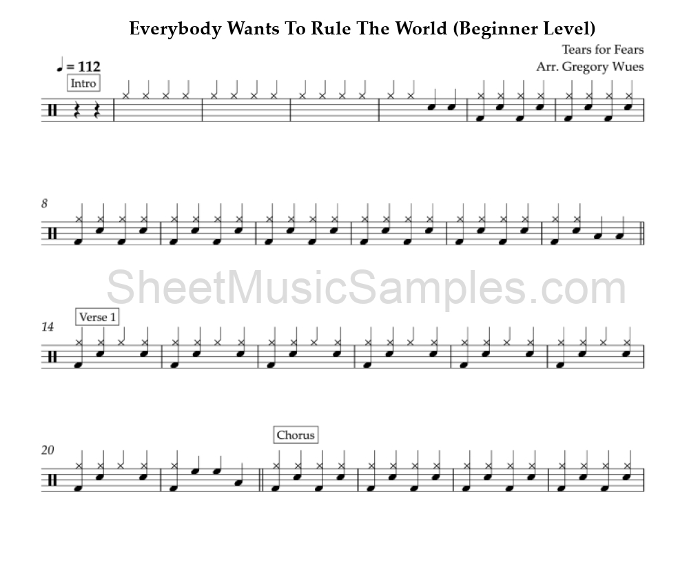 Everybody Wants To Rule The World (Beginner Level)