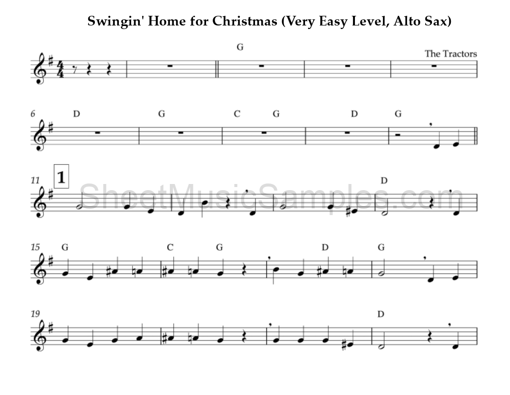 Swingin' Home for Christmas (Very Easy Level, Alto Sax)