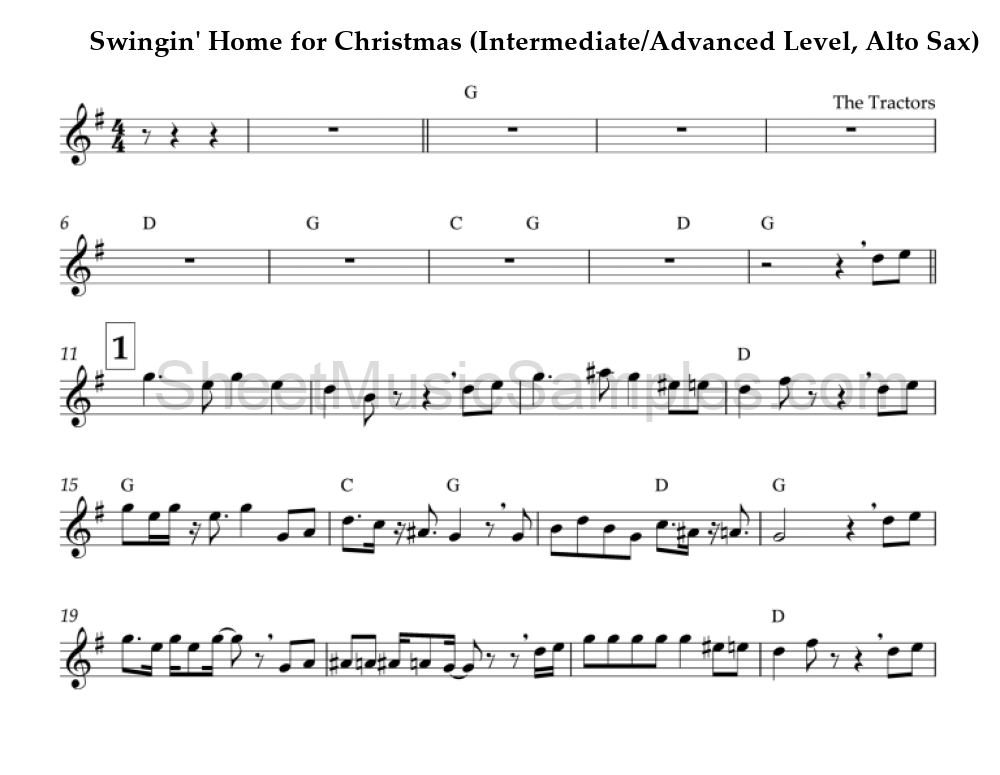 Swingin' Home for Christmas (Intermediate/Advanced Level, Alto Sax)