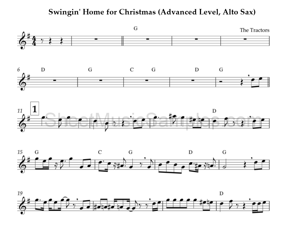 Swingin' Home for Christmas (Advanced Level, Alto Sax)