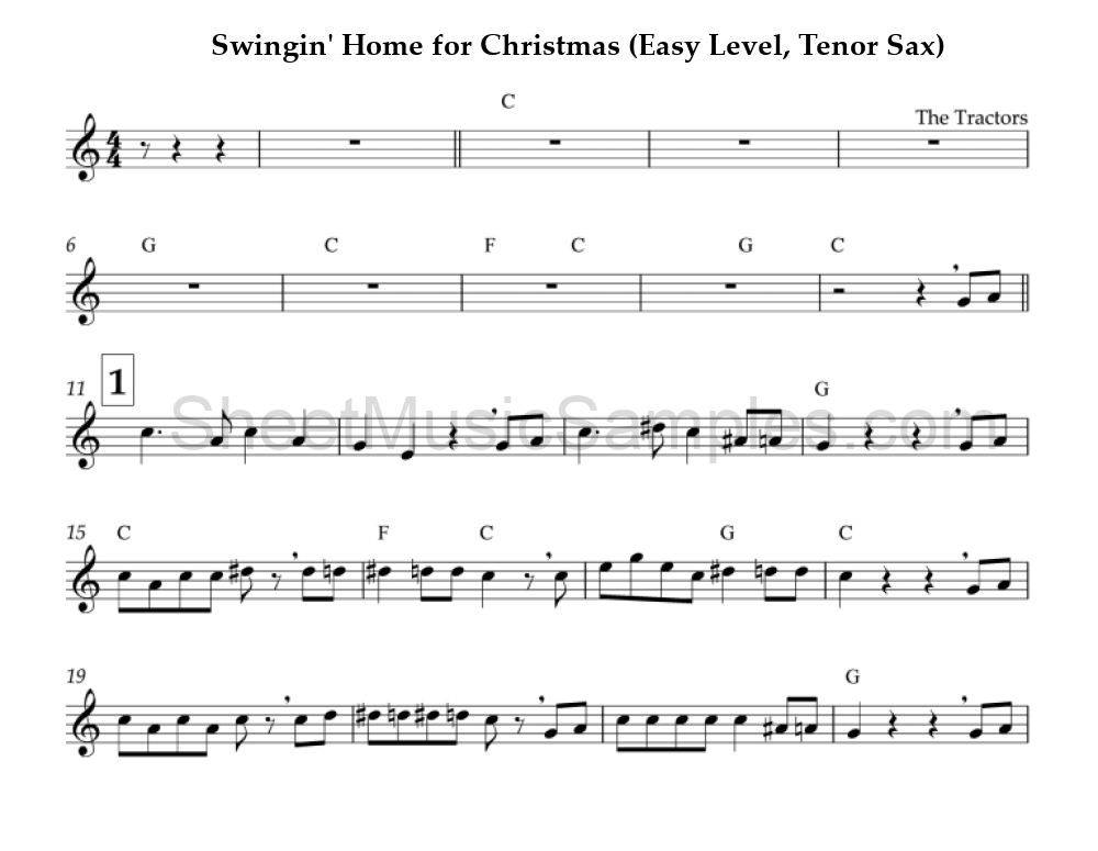 Swingin' Home for Christmas (Easy Level, Tenor Sax)