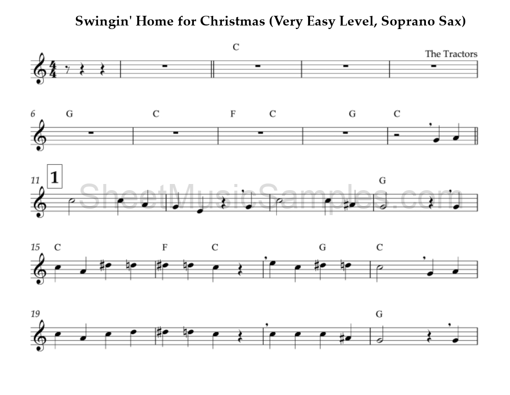 Swingin' Home for Christmas (Very Easy Level, Soprano Sax)