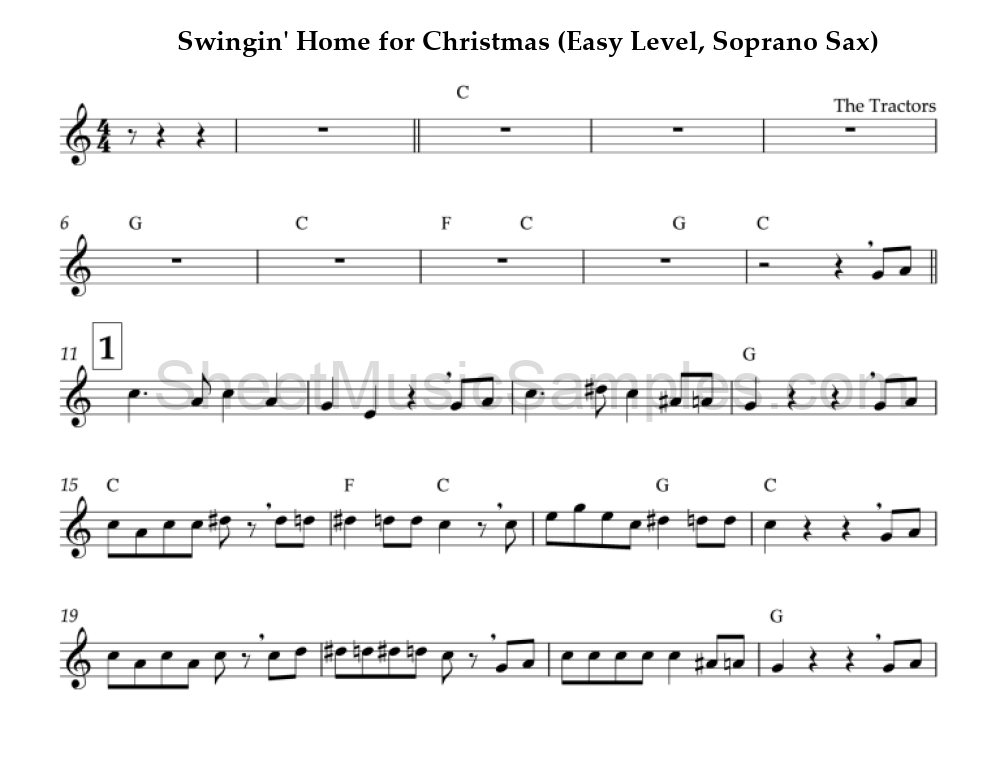 Swingin' Home for Christmas (Easy Level, Soprano Sax)