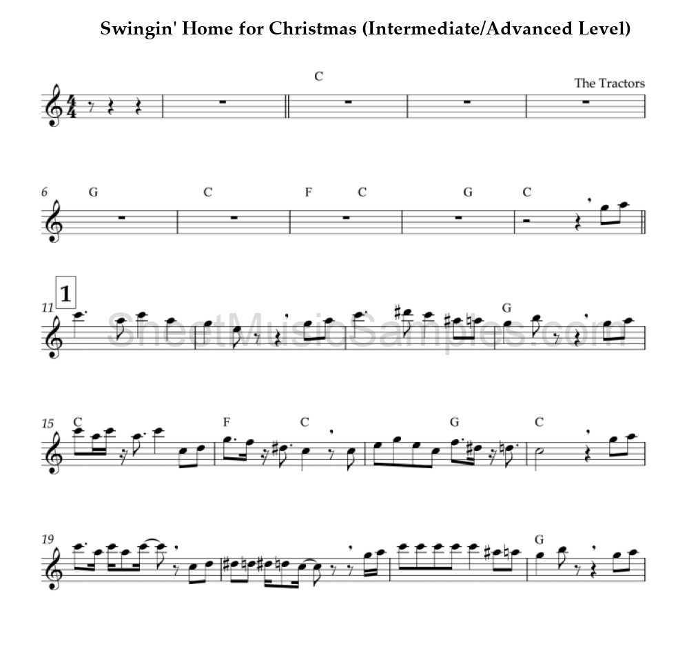 Swingin' Home for Christmas (Intermediate/Advanced Level)