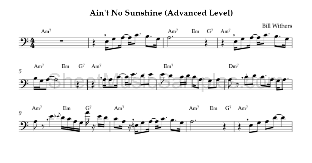 Ain't No Sunshine (Advanced Level)