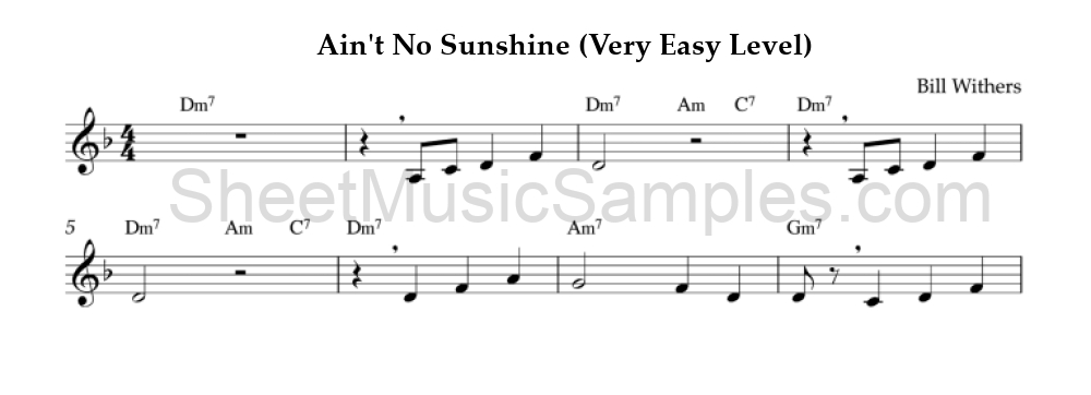 Ain't No Sunshine (Very Easy Level)