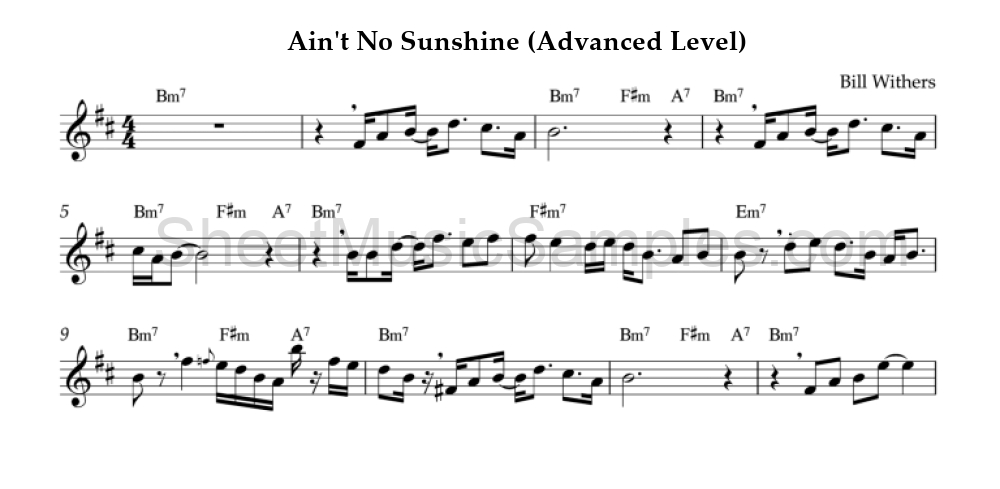 Ain't No Sunshine (Advanced Level)