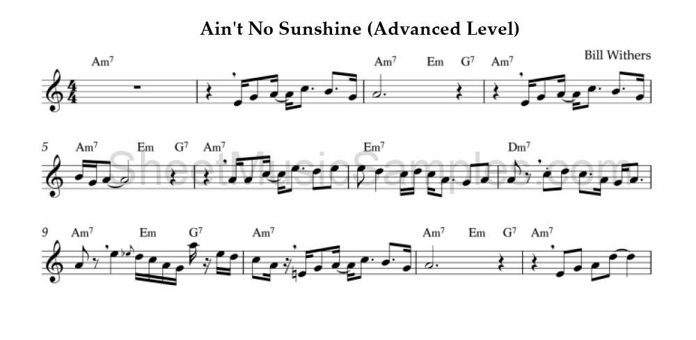 Ain't No Sunshine (Advanced Level)