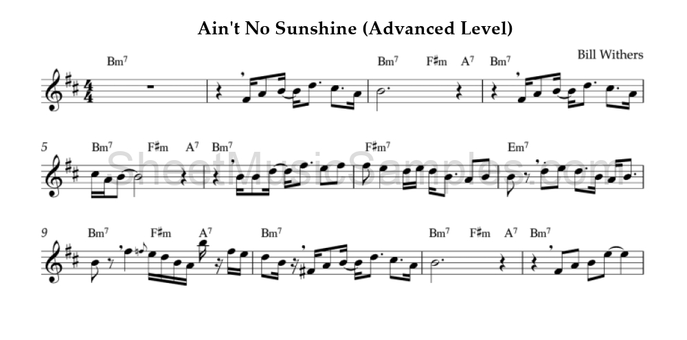 Ain't No Sunshine (Advanced Level)