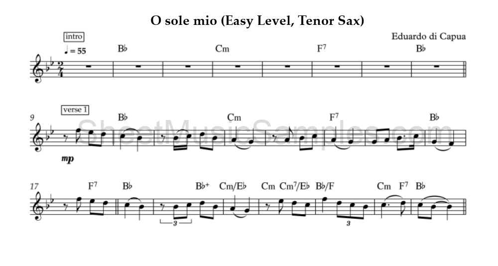 O sole mio (Easy Level, Tenor Sax)