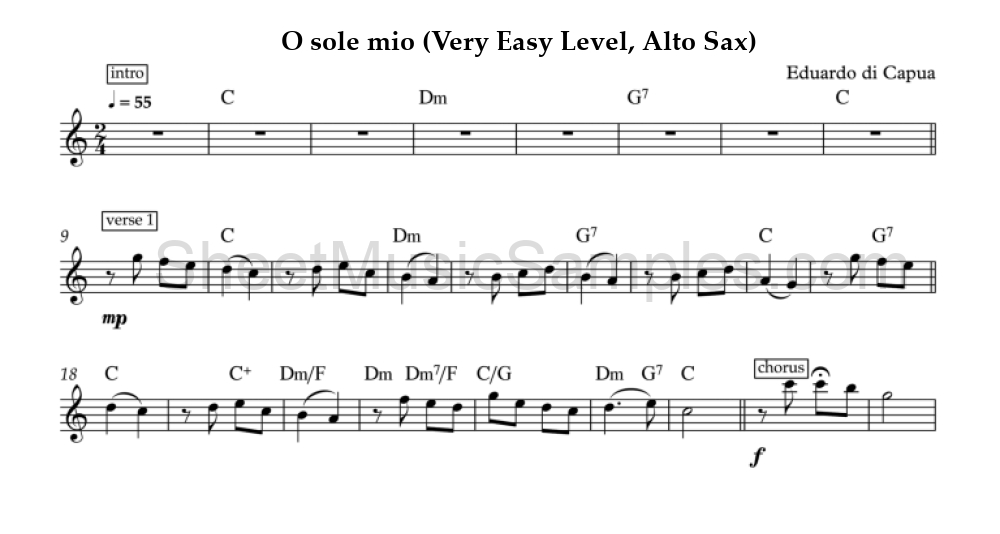 O sole mio (Very Easy Level, Alto Sax)