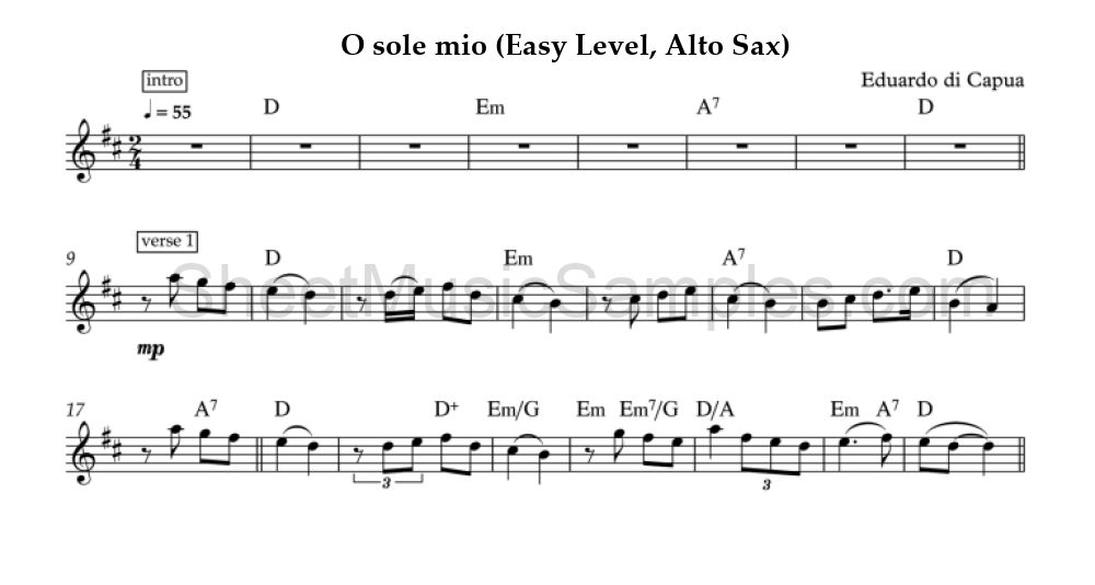 O sole mio (Easy Level, Alto Sax)