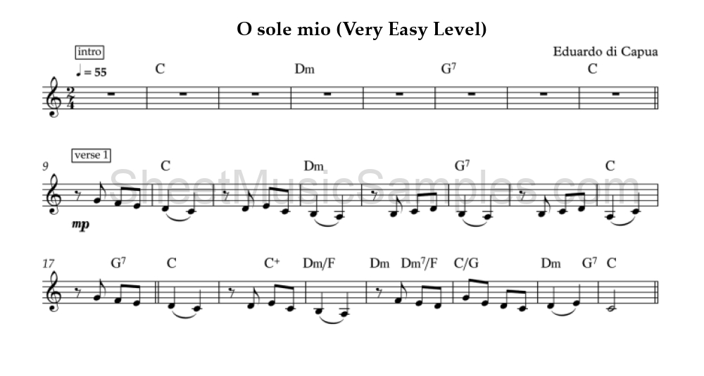 O sole mio (Very Easy Level)